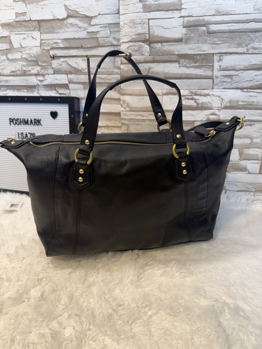 Coach Black Leather Campbell Satchel - Picture 7 of 16